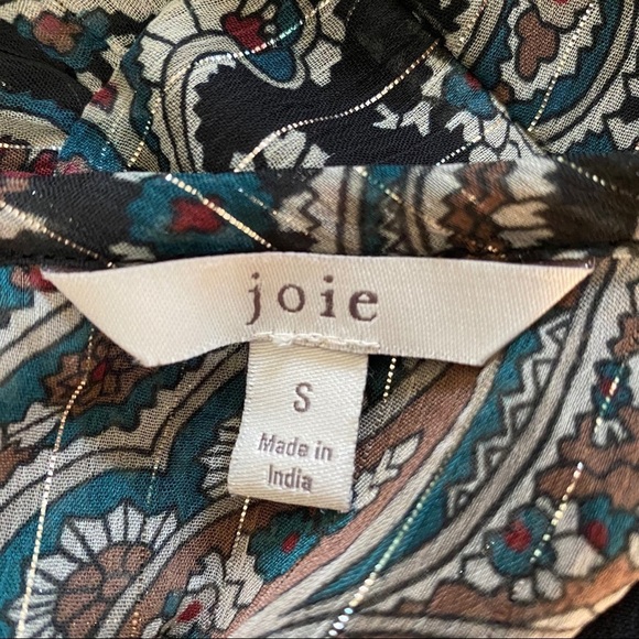 Joie Manning Sheer Paisley Popover Flare Dres - Picture 10 of 11